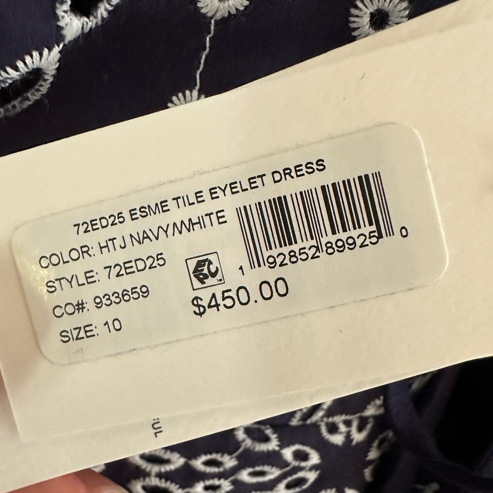 NWT Milly navy eyelet Esme dress - Picture 3 of 4